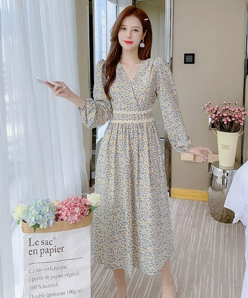 gossip!ロサンゼルス(ゴシップロサンゼルス)の「フラワープリントスプリングワンピース(ワンピース・レディース・ブルー/ラベンダー・S/M)」の8枚目の写真