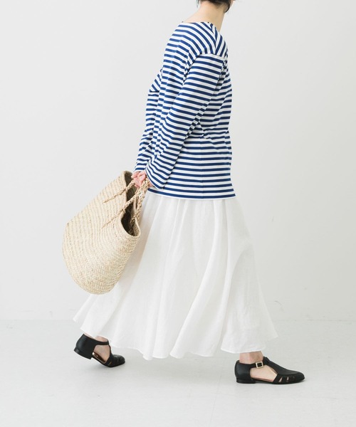 かぐれ（カグレ）の「ボーダーロングカットソー（Tシャツ/カットソー・レディース・ブラック/レッド/ブルー・FREE）」の8枚目の写真