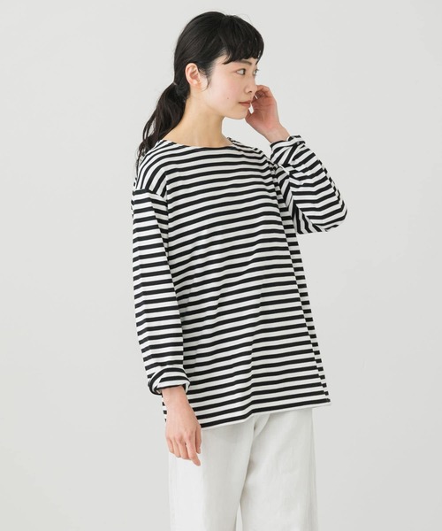 かぐれ（カグレ）の「ボーダーロングカットソー（Tシャツ/カットソー・レディース・ブラック/レッド/ブルー・FREE）」の13枚目の写真