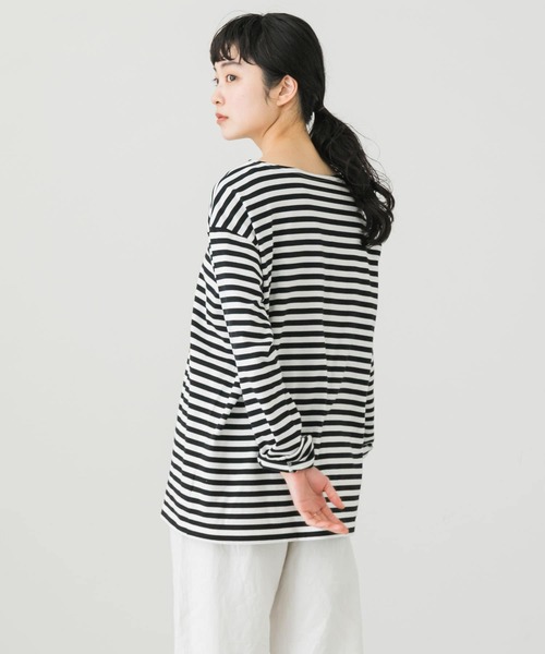 かぐれ（カグレ）の「ボーダーロングカットソー（Tシャツ/カットソー・レディース・ブラック/レッド/ブルー・FREE）」の14枚目の写真