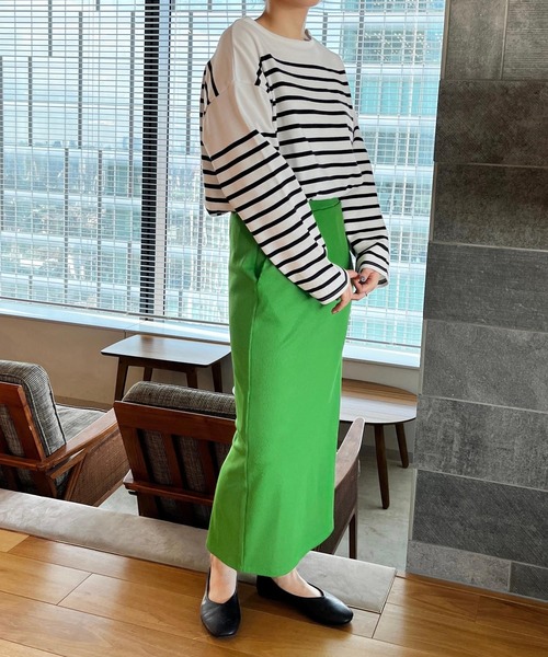 LOWRYS FARM(ローリーズファーム)の「パネルボーダーロングスリーブ 178894(Tシャツ/カットソー・レディース・ピンク/オレンジ/ブラック/ブルー・FREE)」の5枚目の写真