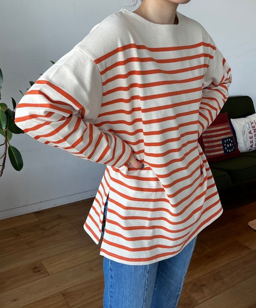 LOWRYS FARM(ローリーズファーム)の「パネルボーダーロングスリーブ 178894(Tシャツ/カットソー・レディース・ピンク/オレンジ/ブラック/ブルー・FREE)」の11枚目の写真