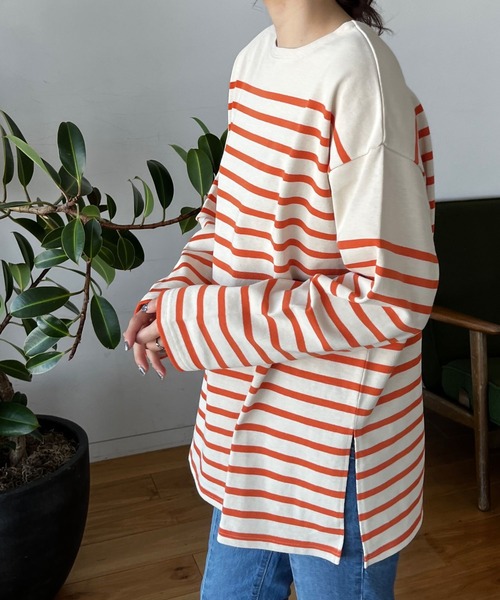 LOWRYS FARM(ローリーズファーム)の「パネルボーダーロングスリーブ 178894(Tシャツ/カットソー・レディース・ピンク/オレンジ/ブラック/ブルー・FREE)」の12枚目の写真