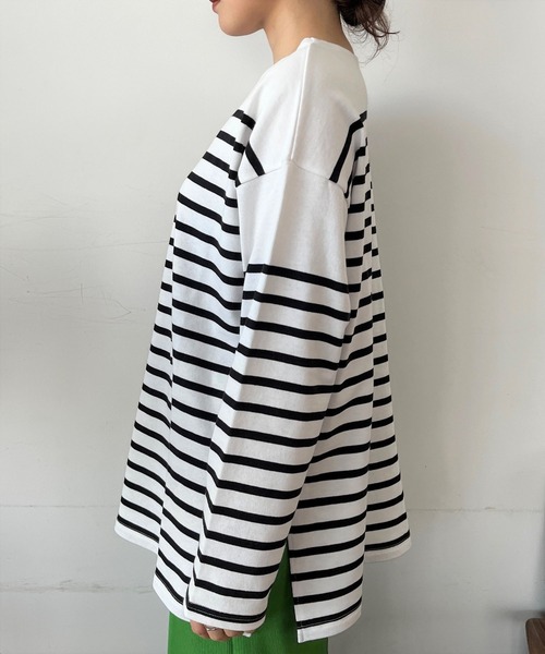 LOWRYS FARM(ローリーズファーム)の「パネルボーダーロングスリーブ 178894(Tシャツ/カットソー・レディース・ピンク/オレンジ/ブラック/ブルー・FREE)」の17枚目の写真