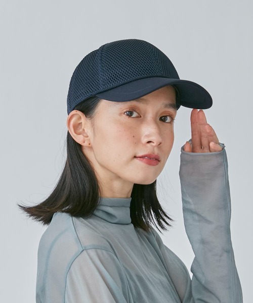 OVERRIDE（オーバーライド）の「OVERRIDE  HEXAGON MESH CAP SG（キャップ・レディース・ブルー/オリーブ/ネイビー・57~59cm）」の2枚目の写真