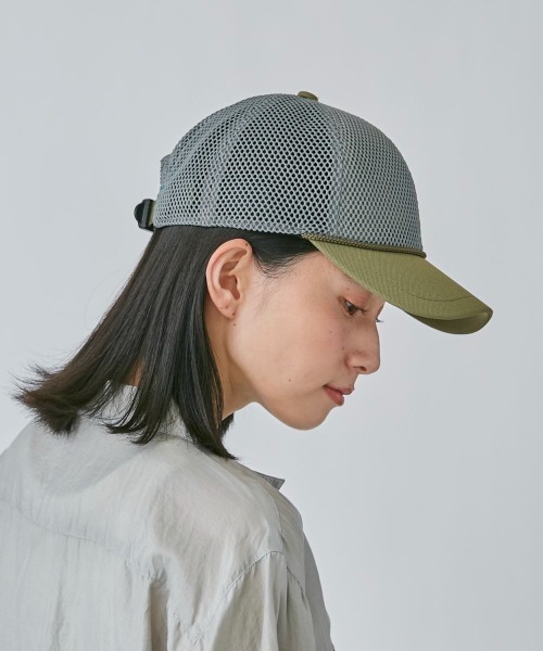 OVERRIDE（オーバーライド）の「OVERRIDE  HEXAGON MESH CAP SG（キャップ・レディース・ブルー/オリーブ/ネイビー・57~59cm）」の7枚目の写真