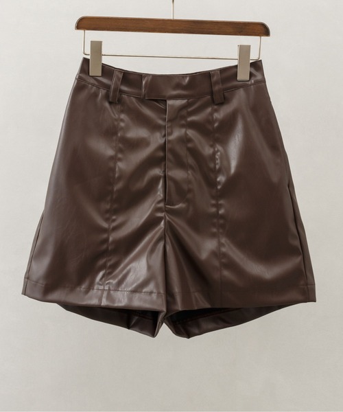 SpRay（スプレイ）の「エコレザーショーパン（その他パンツ・レディース・ブラック/ダークブラウン・FREE）」の8枚目の写真