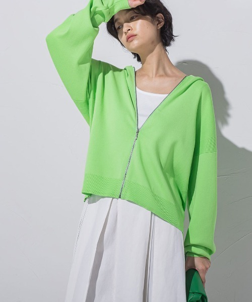 MAYSON GREY(メイソングレイ)の「【BIOGRACE】フーディジップニット(ニット/セーター・レディース・イエロー/ピンク/グリーン/ライトブルー・S/M)」の8枚目の写真