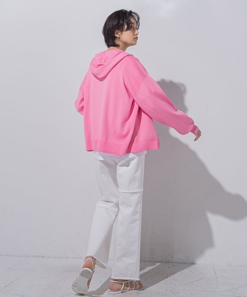 MAYSON GREY(メイソングレイ)の「【BIOGRACE】フーディジップニット(ニット/セーター・レディース・イエロー/ピンク/グリーン/ライトブルー・S/M)」の12枚目の写真