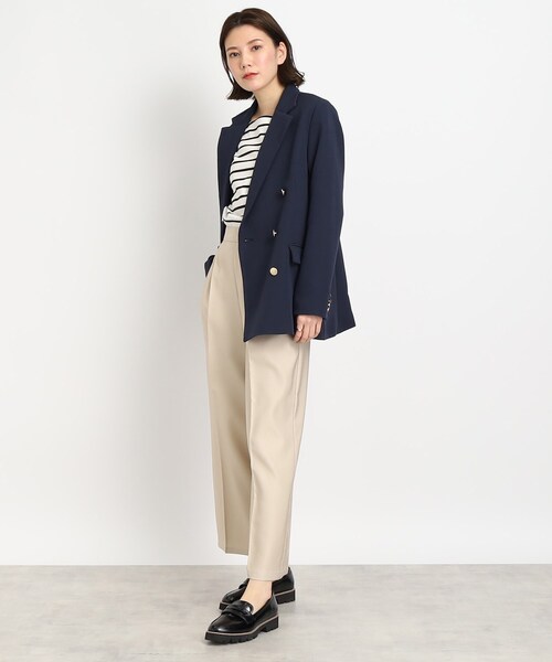 DRESKIP（ドレスキップ）の「◆【ON・OFF問わず羽織ればキマる】ゴールドボタン テーラード ジャケット（テーラードジャケット・レディース・ベージュ/ネイビー・02/03）」の13枚目の写真