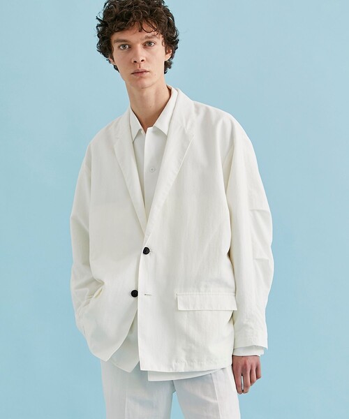 CITY TOKYO（シティトウキョウ）の「撥水バルキージャケット（テーラードジャケット・メンズ・ホワイト/ダークグレー・1/2）」の3枚目の写真