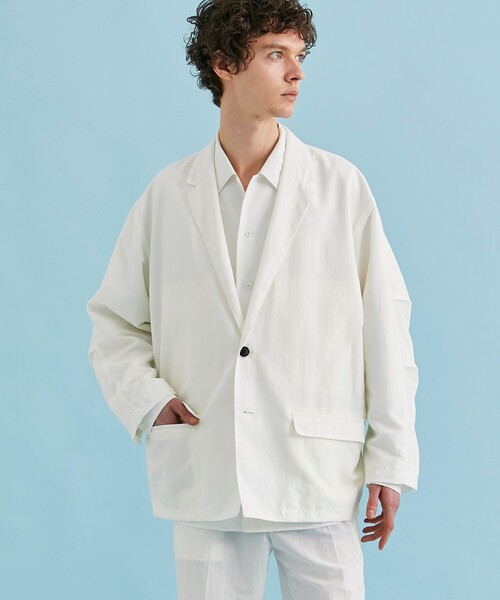 CITY TOKYO（シティトウキョウ）の「撥水バルキージャケット（テーラードジャケット・メンズ・ホワイト/ダークグレー・1/2）」の4枚目の写真