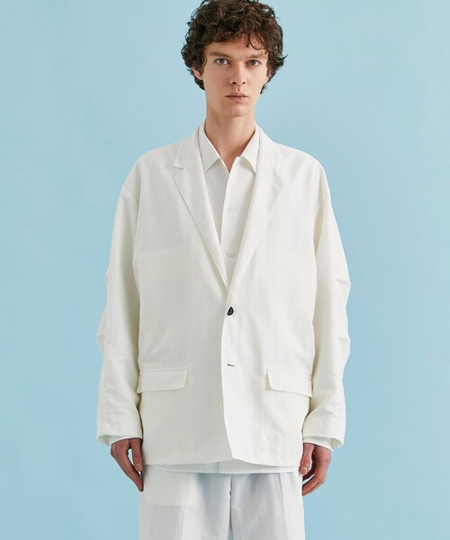 CITY TOKYO（シティトウキョウ）の「撥水バルキージャケット（テーラードジャケット・メンズ・ホワイト/ダークグレー・1/2）」の7枚目の写真