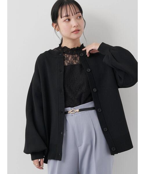 earth music&ecology（アースミュージックアンドエコロジー）の「スポンディッシュミドル丈カーディガン（カーディガン/ボレロ・レディース・イエロー/ブラック/アイボリー/ブルー・FREE）」の6枚目の写真