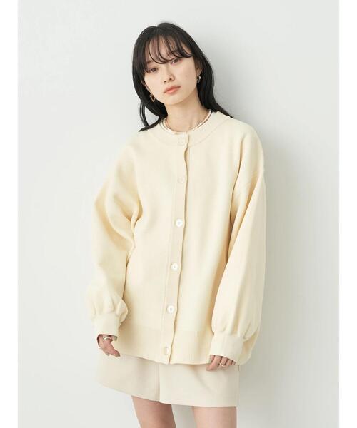 earth music&ecology（アースミュージックアンドエコロジー）の「スポンディッシュミドル丈カーディガン（カーディガン/ボレロ・レディース・イエロー/ブラック/アイボリー/ブルー・FREE）」の10枚目の写真