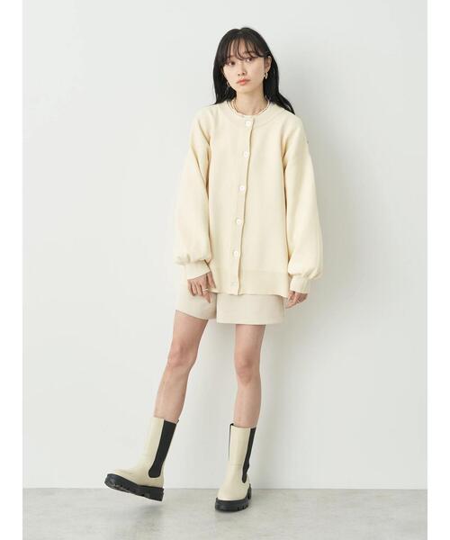 earth music&ecology（アースミュージックアンドエコロジー）の「スポンディッシュミドル丈カーディガン（カーディガン/ボレロ・レディース・イエロー/ブラック/アイボリー/ブルー・FREE）」の15枚目の写真