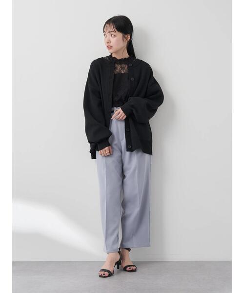 earth music&ecology（アースミュージックアンドエコロジー）の「スポンディッシュミドル丈カーディガン（カーディガン/ボレロ・レディース・イエロー/ブラック/アイボリー/ブルー・FREE）」の21枚目の写真