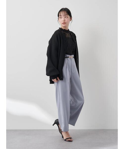 earth music&ecology（アースミュージックアンドエコロジー）の「スポンディッシュミドル丈カーディガン（カーディガン/ボレロ・レディース・イエロー/ブラック/アイボリー/ブルー・FREE）」の22枚目の写真