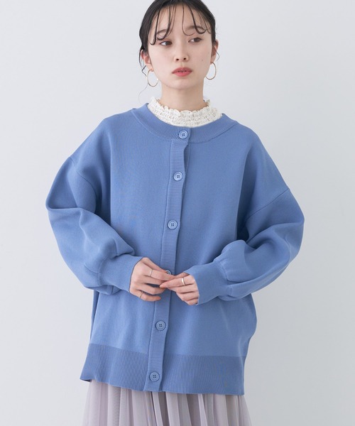 earth music&ecology（アースミュージックアンドエコロジー）の「スポンディッシュミドル丈カーディガン（カーディガン/ボレロ・レディース・イエロー/ブラック/アイボリー/ブルー・FREE）」の3枚目の写真