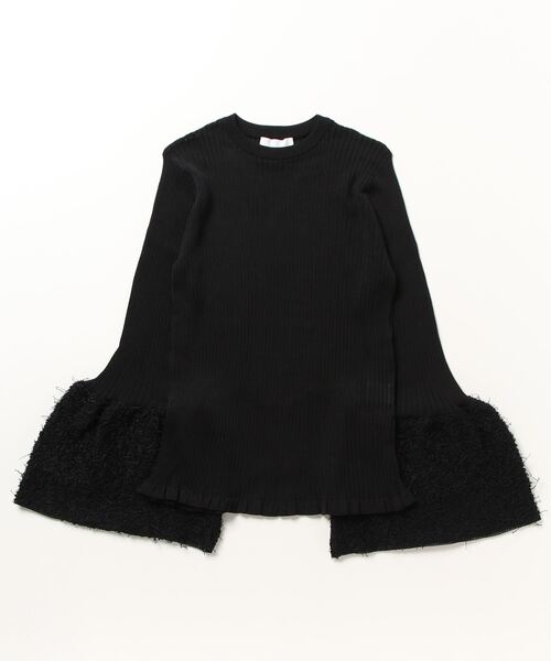 EZUMi（エズミ）の「EZUMI(エズミ) ベルスリーブニット（ニット/セーター・レディース・ブラック/ホワイト・F）」の5枚目の写真