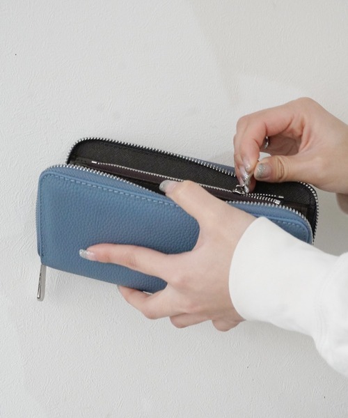 大容量 長財布 ラウンドファスナー PUレザー 【 ライチ柄 】（財布