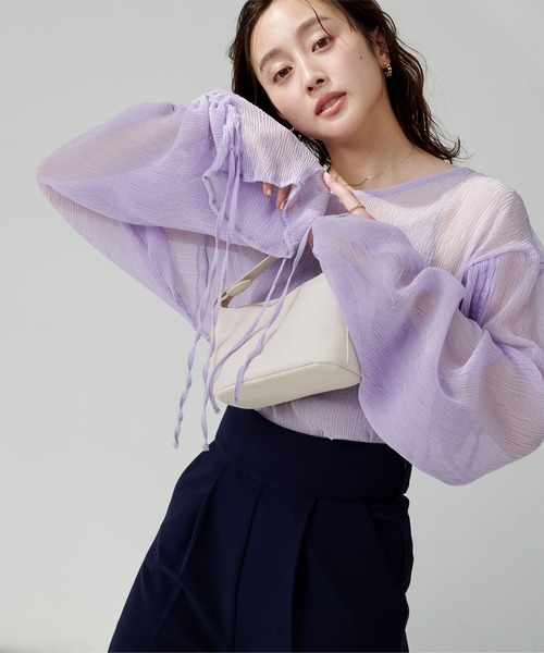 ｼｱｰﾌﾟﾘｰﾂ袖ﾄﾞﾛｽﾄﾌﾞﾗｳｽ