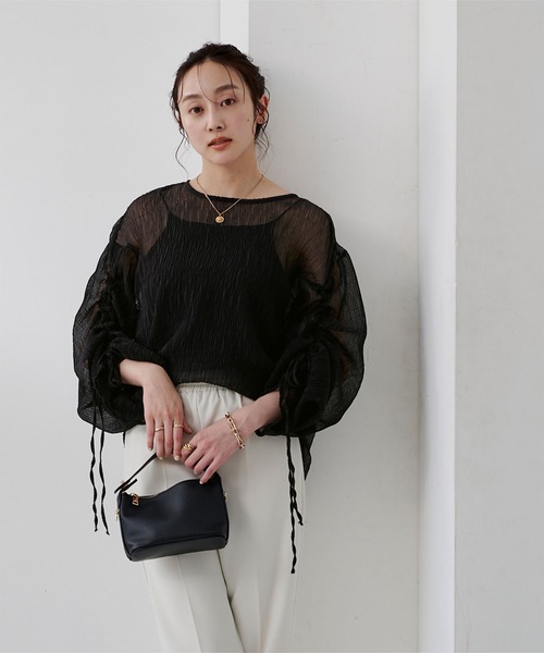 ｼｱｰﾌﾟﾘｰﾂ袖ﾄﾞﾛｽﾄﾌﾞﾗｳｽ