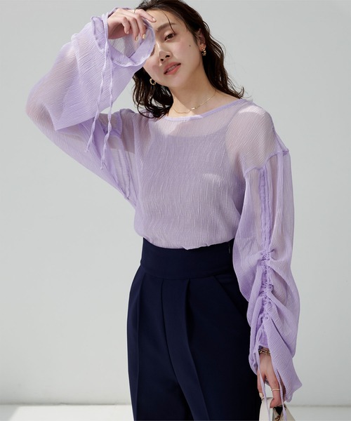 ｼｱｰﾌﾟﾘｰﾂ袖ﾄﾞﾛｽﾄﾌﾞﾗｳｽ