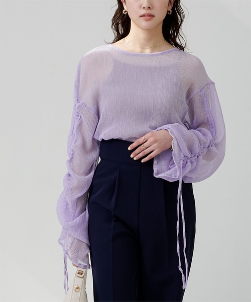 ｼｱｰﾌﾟﾘｰﾂ袖ﾄﾞﾛｽﾄﾌﾞﾗｳｽ