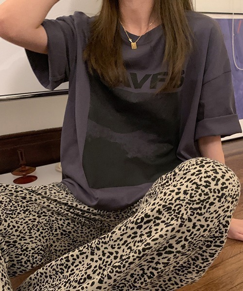 Tシャツ オーバーサイズ プリント カジュアル ユニセック L3274 ＆ロゴオーバーサイズTシャツ＜セージグリーン＞(S セージ