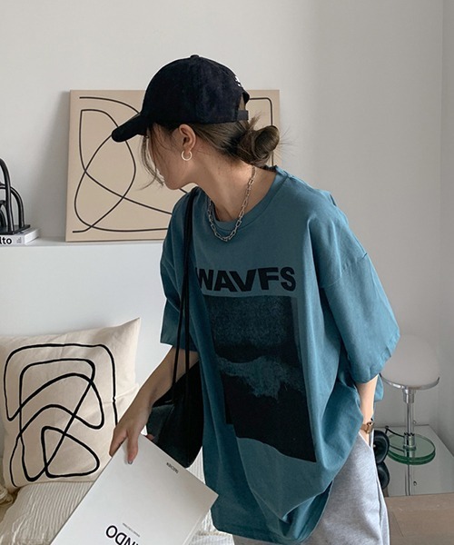 c.u.l（シーユーエル）の「ユニセックス オーバーサイズフォトプリントTシャツ culw407（Tシャツ/カットソー・レディース・ダークグレー/ホワイト/グリーン・L/M/XL）」の9枚目の写真