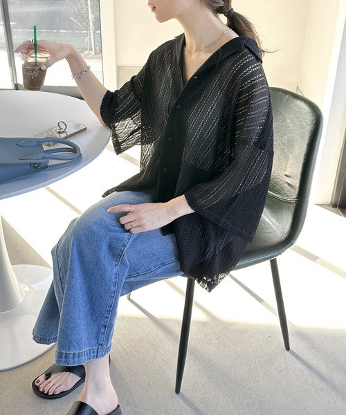 Java（ジャバ）の「《JaVa ジャバコラボ》大人の上級見え。レース開襟シャツ（シャツ/ブラウス・メンズ・ブラウン/ブラック/グリーン/グレー/レッド・X-LARGE/SMALL/MEDIUM/LARGE）」の19枚目の写真