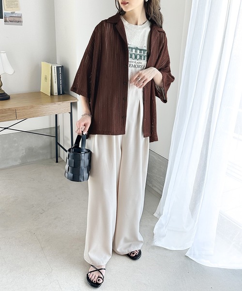 Java（ジャバ）の「《JaVa ジャバコラボ》大人の上級見え。レース開襟シャツ（シャツ/ブラウス・メンズ・ブラウン/ブラック/グリーン/グレー/レッド・X-LARGE/SMALL/MEDIUM/LARGE）」の21枚目の写真