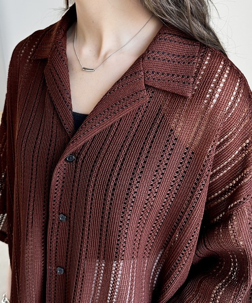 Java（ジャバ）の「《JaVa ジャバコラボ》大人の上級見え。レース開襟シャツ（シャツ/ブラウス・メンズ・ブラウン/ブラック/グリーン/グレー/レッド・X-LARGE/SMALL/MEDIUM/LARGE）」の14枚目の写真