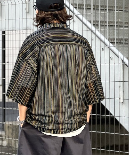 Java（ジャバ）の「《JaVa ジャバコラボ》大人の上級見え。レース開襟シャツ（シャツ/ブラウス・メンズ・ブラウン/ブラック/グリーン/グレー/レッド・X-LARGE/SMALL/MEDIUM/LARGE）」の10枚目の写真