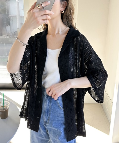 Java（ジャバ）の「《JaVa ジャバコラボ》大人の上級見え。レース開襟シャツ（シャツ/ブラウス・メンズ・ブラウン/ブラック/グリーン/グレー/レッド・X-LARGE/SMALL/MEDIUM/LARGE）」の15枚目の写真