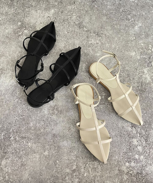 fredy emue(フレディエミュ)の「ヌードストラップフラットサンダル(サンダル・レディース・アイボリー/ブラック・S/M/L)」の10枚目の写真
