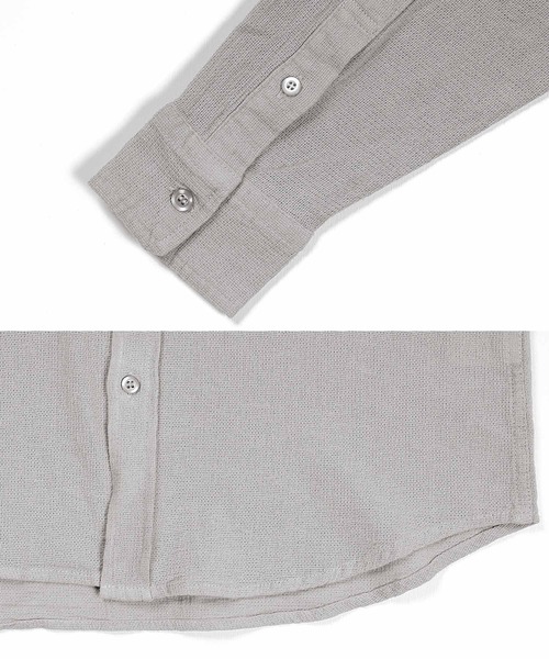 jiggys shop（ジギーズショップ）の「ストレッチ綿麻 長袖パナマ リネンシャツ（シャツ/ブラウス・メンズ・ブルー系その他/グレー系その他2/ブルー系その他3/グレー系その他4/ブルー系その他2/ベージュ系その他/ホワイト系その他/グレー系その他/グレー系その他3/ホワイト系その他2・MEDIUM/X-LARGE/SMALL/LARGE）」の22枚目の写真