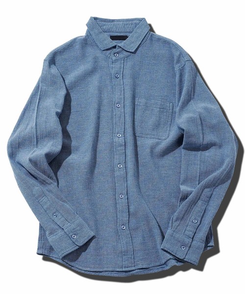 jiggys shop（ジギーズショップ）の「ストレッチ綿麻 長袖パナマ リネンシャツ（シャツ/ブラウス・メンズ・ブルー系その他/グレー系その他2/ブルー系その他3/グレー系その他4/ブルー系その他2/ベージュ系その他/ホワイト系その他/グレー系その他/グレー系その他3/ホワイト系その他2・MEDIUM/X-LARGE/SMALL/LARGE）」の15枚目の写真