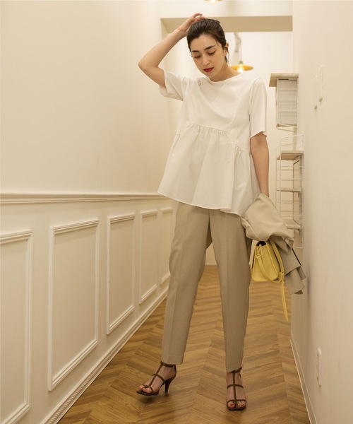 OPAQUE.CLIP（オペークドットクリップ）の「◆セットアップ対応 シガレットパンツ【洗濯機洗い可/BEAUTIFUL STRETCH/美脚シルエット】（その他パンツ・レディース・ネイビー/サンドベージュ/ブラック/ライトベージュ・34/36/38/40/42）」の15枚目の写真