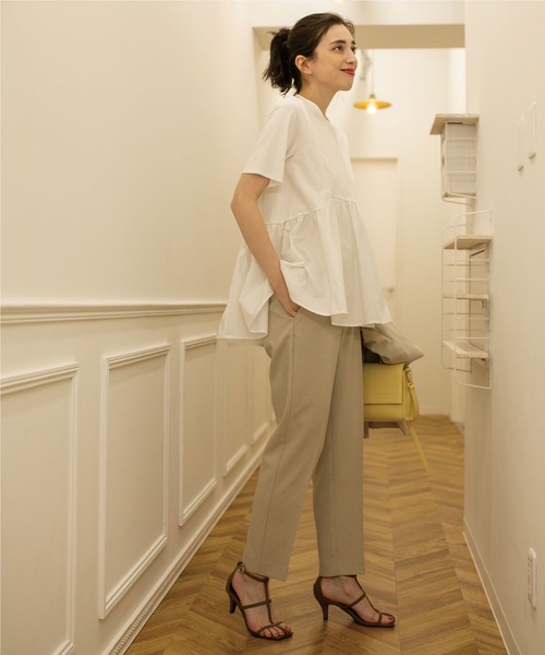 OPAQUE.CLIP（オペークドットクリップ）の「◆セットアップ対応 シガレットパンツ【洗濯機洗い可/BEAUTIFUL STRETCH/美脚シルエット】（その他パンツ・レディース・ネイビー/サンドベージュ/ブラック/ライトベージュ・34/36/38/40/42）」の16枚目の写真