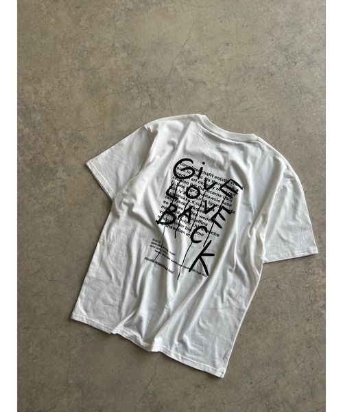 ワイスリー　オーバーサイズ　バックプリントシャツ　ホワイト　Sサイズ バックプリント BIGロゴTシャツ（イラスト白） ⁄ Yuki Village ( YUKI