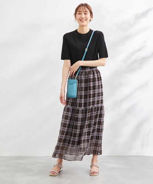 ROPE' PICNIC（ロペピクニック）の「シアーチェックスカート（スカート・レディース・クリーム/ブラック系その他/ブラウン系その他・38）」の19枚目の写真