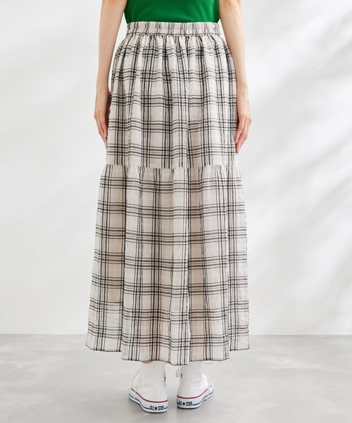 ROPE' PICNIC（ロペピクニック）の「シアーチェックスカート（スカート・レディース・クリーム/ブラック系その他/ブラウン系その他・38）」の10枚目の写真