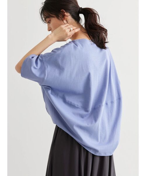 AMERICAN HOLIC(アメリカンホリック)の「UVカット コクーン半袖カットプルオーバー(Tシャツ/カットソー・レディース・グレイッシュベージュ/ライトイエロー/チャコールグレー/オフホワイト/ブルー/ミント・L/M)」の7枚目の写真