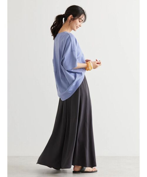 AMERICAN HOLIC(アメリカンホリック)の「UVカット コクーン半袖カットプルオーバー(Tシャツ/カットソー・レディース・グレイッシュベージュ/ライトイエロー/チャコールグレー/オフホワイト/ブルー/ミント・L/M)」の9枚目の写真