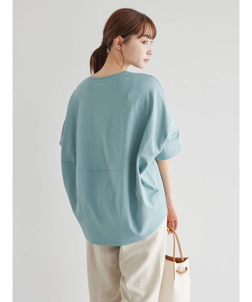 AMERICAN HOLIC(アメリカンホリック)の「UVカット コクーン半袖カットプルオーバー(Tシャツ/カットソー・レディース・グレイッシュベージュ/ライトイエロー/チャコールグレー/オフホワイト/ブルー/ミント・L/M)」の19枚目の写真