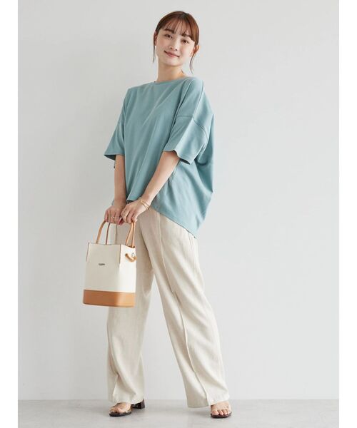 AMERICAN HOLIC(アメリカンホリック)の「UVカット コクーン半袖カットプルオーバー(Tシャツ/カットソー・レディース・グレイッシュベージュ/ライトイエロー/チャコールグレー/オフホワイト/ブルー/ミント・L/M)」の20枚目の写真