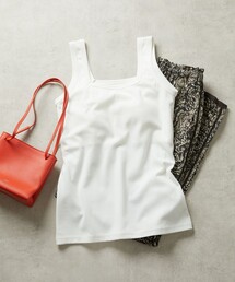 FREAK'S STORE | 【限定展開】ミラノリブ スクエアネック カップ付 タンクトップ （無地/ボーダー）(タンクトップ)