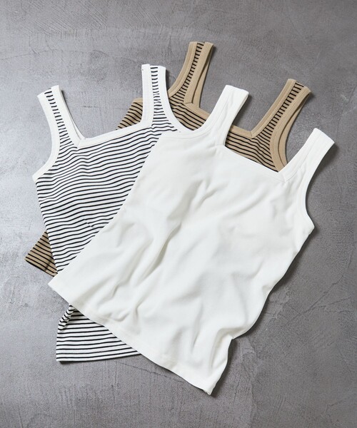 1er Arrondissement ミラノリブスクエアショートタンクトップ ミラノリブスクエアショートタンク】｜1er Arrondissement